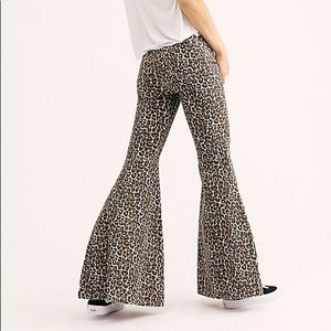 Leopard bell bottoms free people size 26